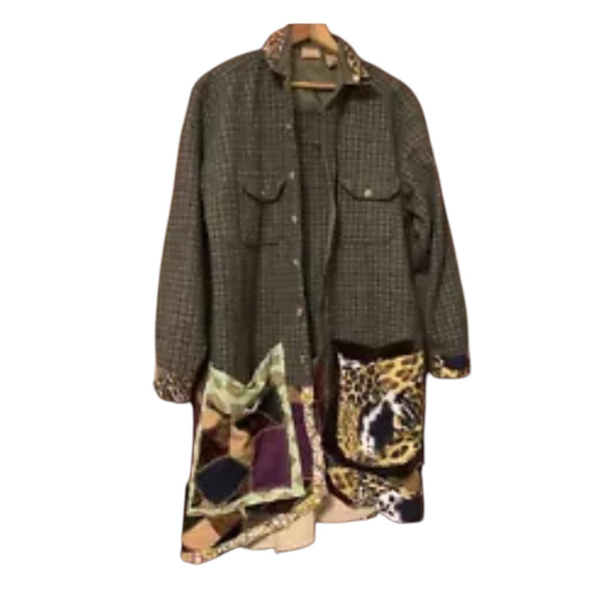 Upcycled Flannel Crazy Quilt Duster Shacket by Dee Couture, photo 2