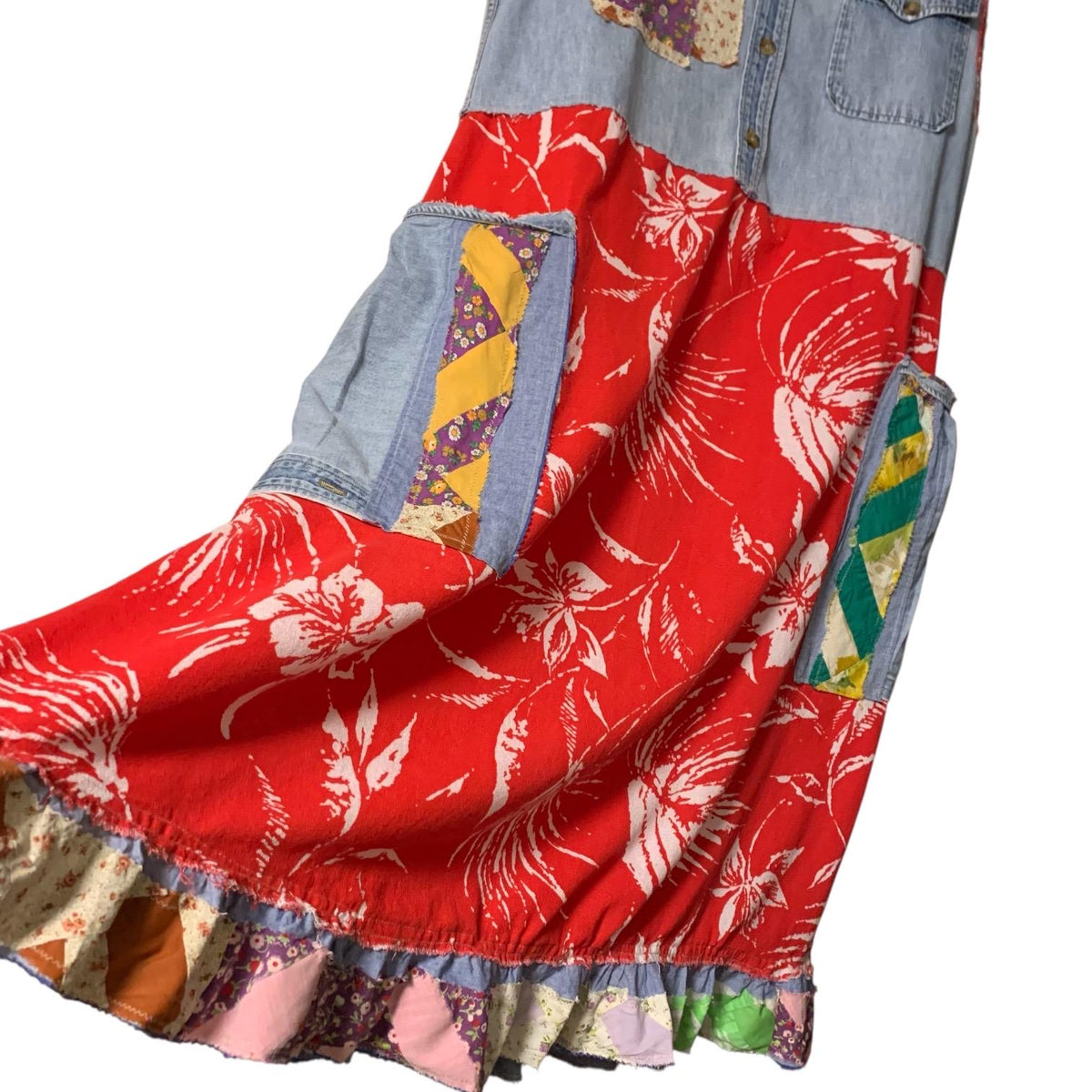Upcycled Barkcloth Quilt Patchwork Dress by Dee Couture, photo 6