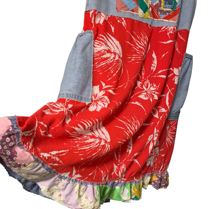 Upcycled Barkcloth Quilt Patchwork Dress by Dee Couture, photo 3