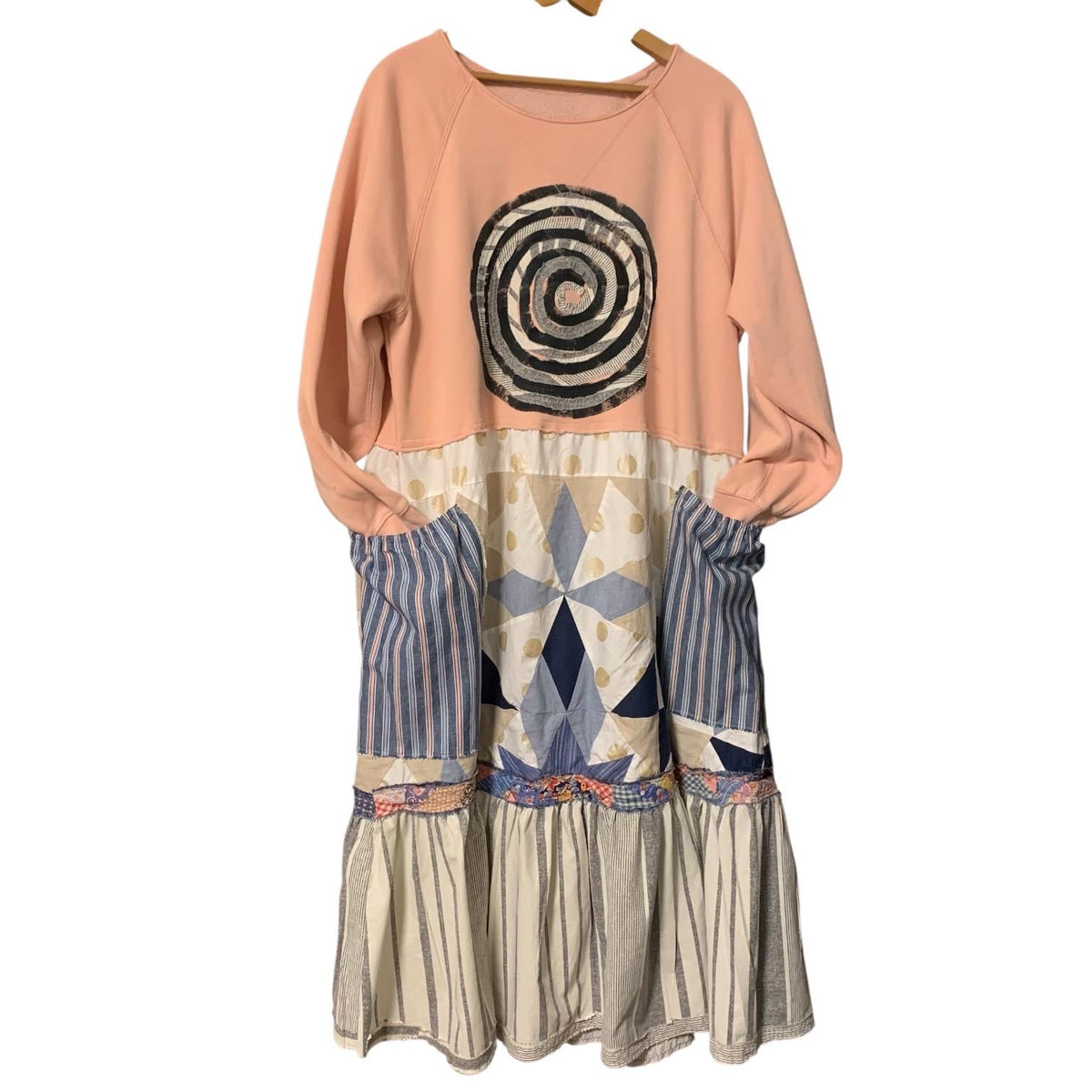 Upcycled Sweatshirt Quilt Maxi Dress by Dee Couture