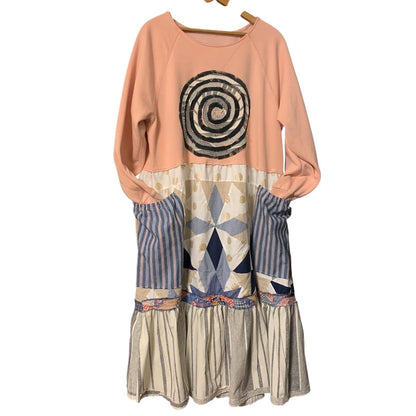 Upcycled Sweatshirt Quilt Maxi Dress by Dee Couture