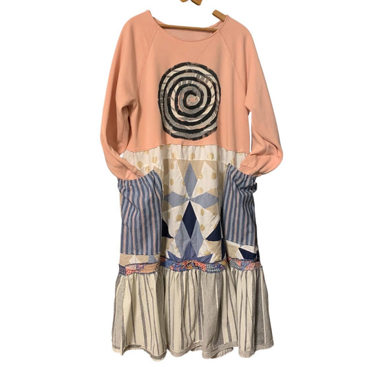 Upcycled Sweatshirt Quilt Maxi Dress by Dee Couture