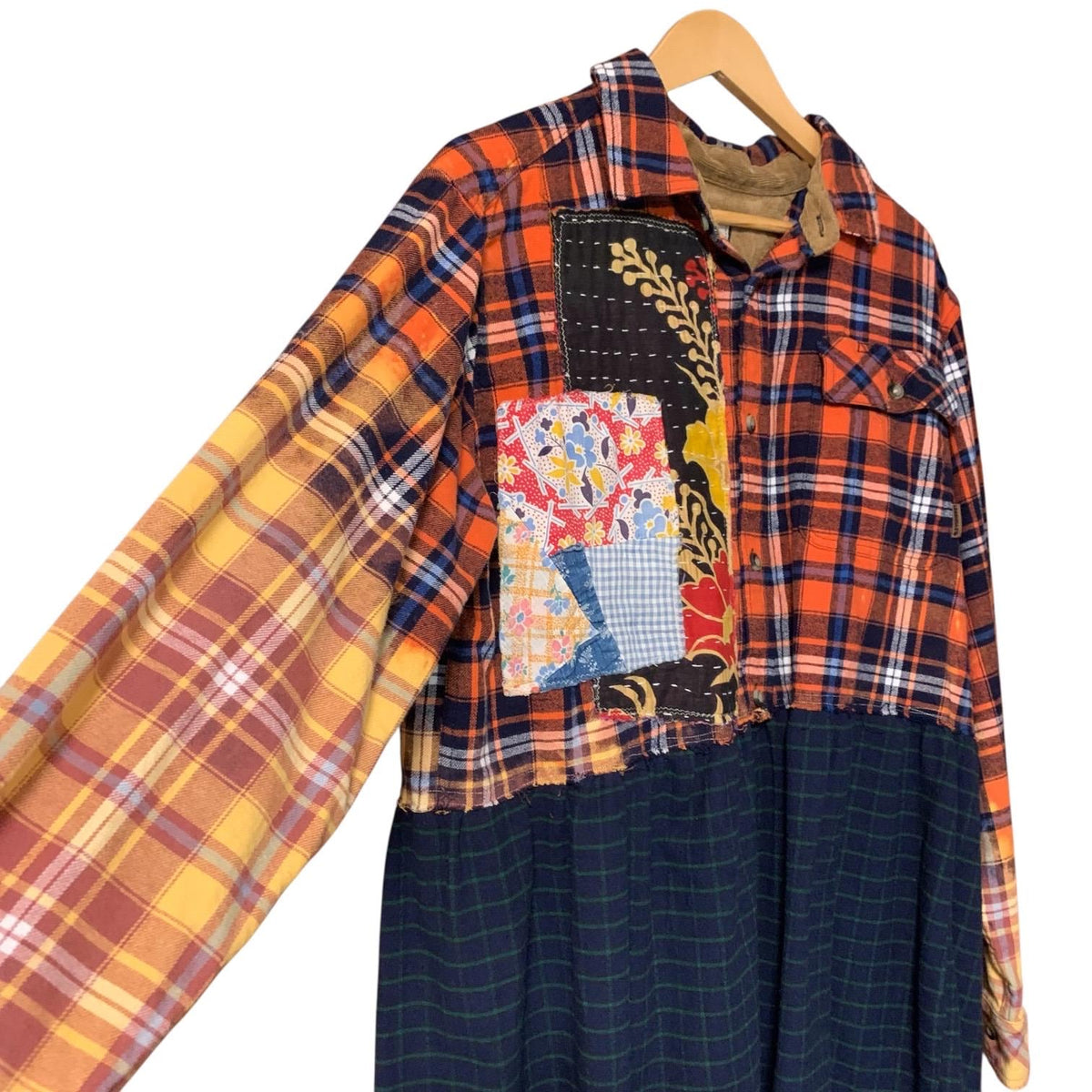 Upcycled Plaid Flannel Kantha Tunic by Dee Couture, photo 4