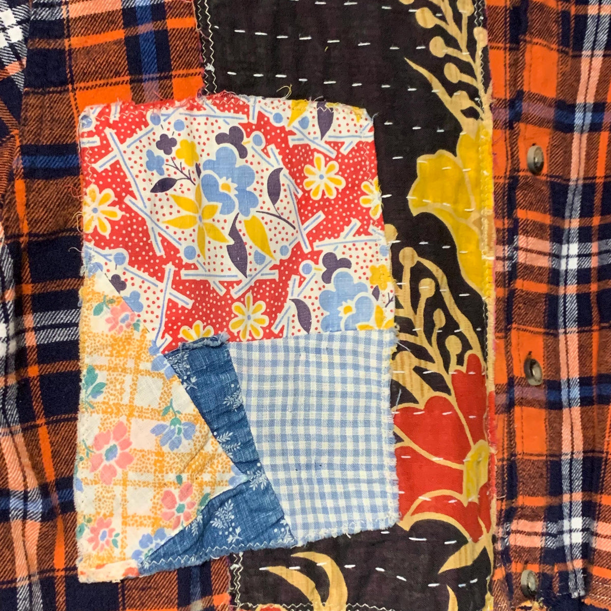 Upcycled Plaid Flannel Kantha Tunic by Dee Couture, photo 6