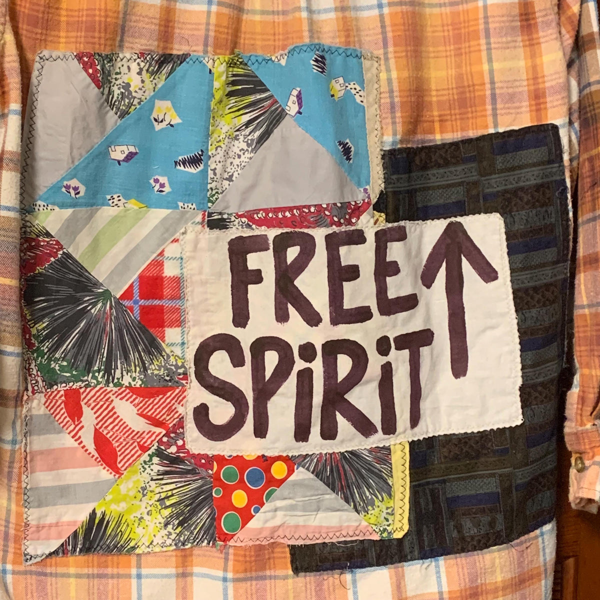 Hand Painted Patchwork Flannel Shacket by Dee Couture, photo 8