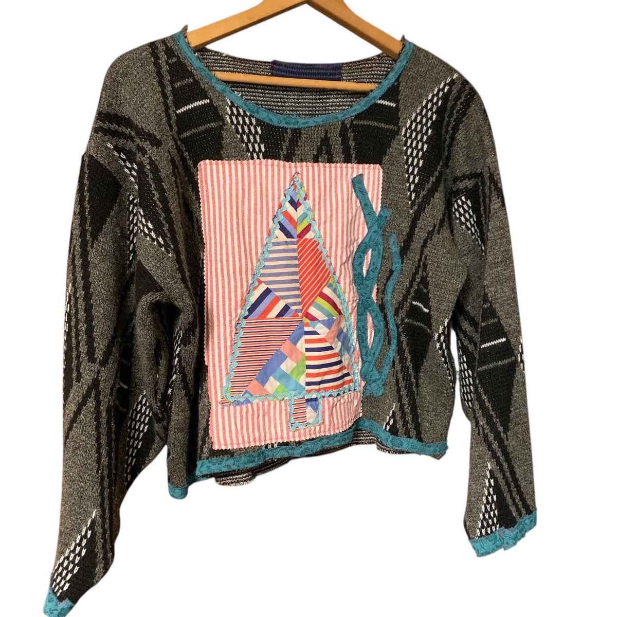 Upcycled Cropped Christmas Sweater by Dee Couture, photo 3