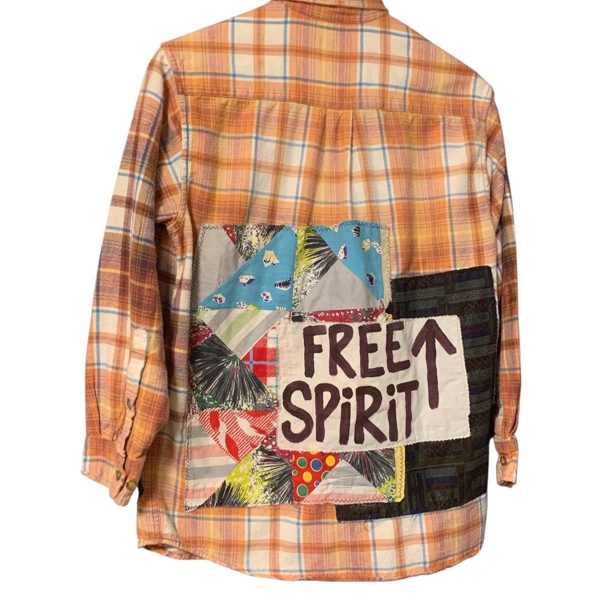 Hand Painted Patchwork Flannel Shacket by Dee Couture