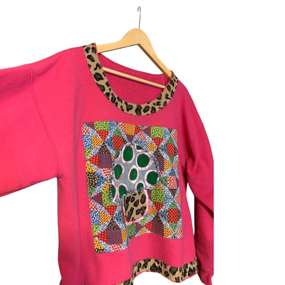 Upcycled Mushroom Patchwork Sweatshirt by Dee Couture, photo 3