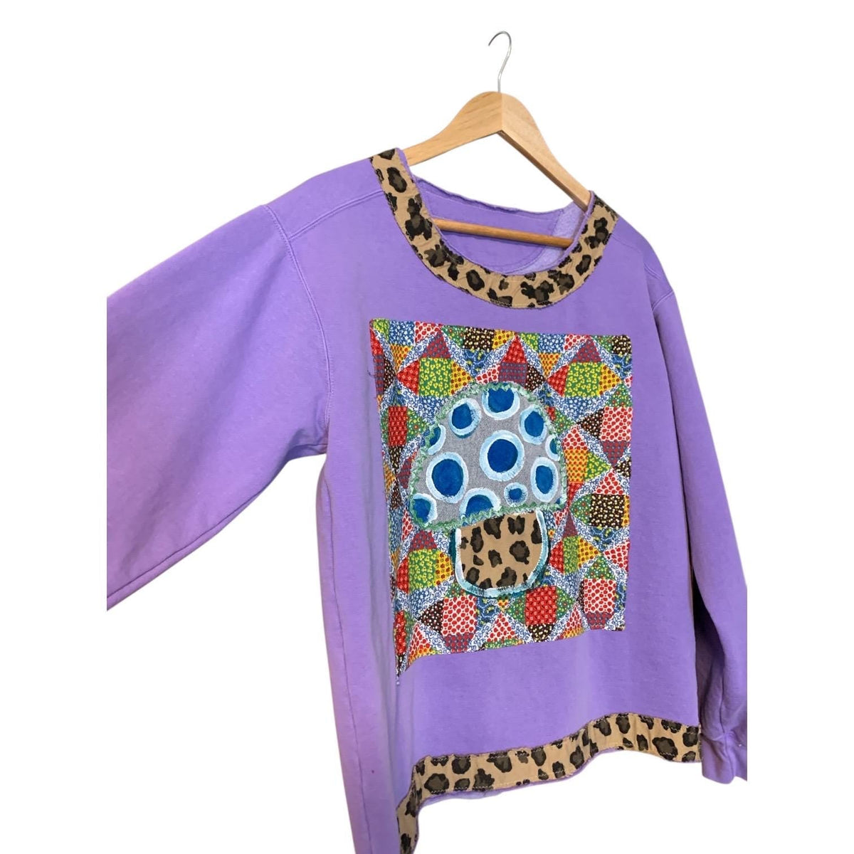 Upcycled Mushroom Patchwork Sweatshirt by Dee Couture, photo 2