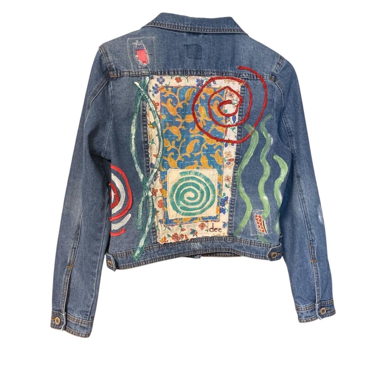Upcycled Denim Jacket, Kantha Quilt Patchwork by Dee Couture, photo 2
