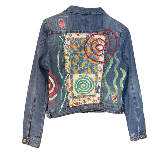 Upcycled Denim Jacket, Kantha Quilt Patchwork by Dee Couture, photo 2