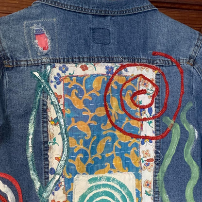 Upcycled Denim Jacket, Kantha Quilt Patchwork by Dee Couture, photo 11