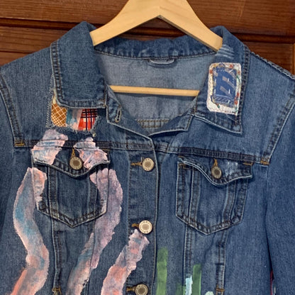 Upcycled Denim Jacket, Kantha Quilt Patchwork by Dee Couture, photo 3
