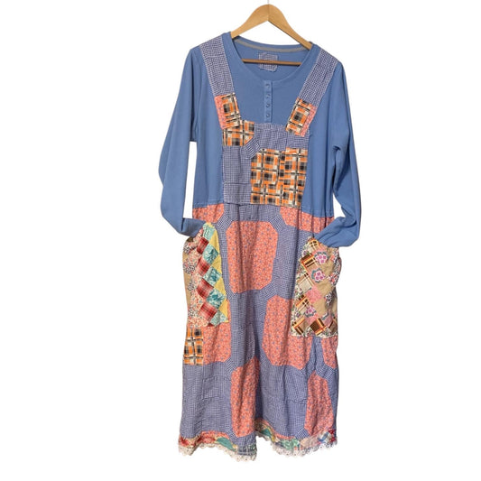 Upcycled Quilt Bib Overall Dress by Dee Couture