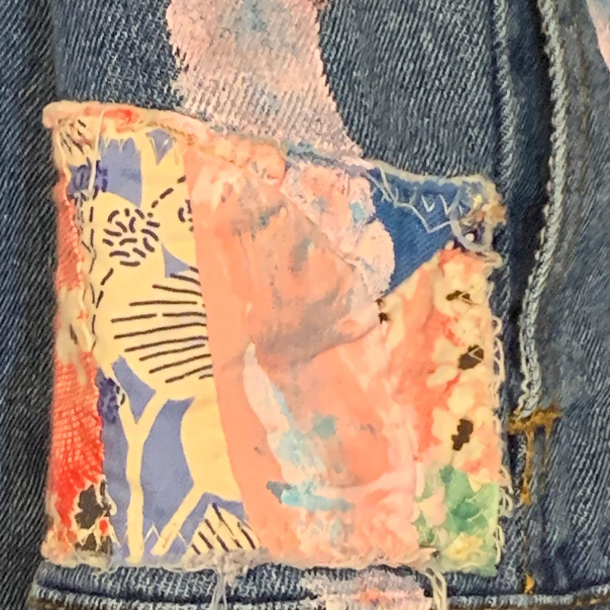 Upcycled Denim Jacket, Kantha Quilt Patchwork by Dee Couture, photo 7
