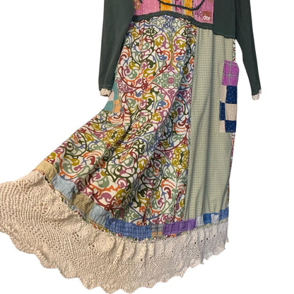 Upcycled Kantha Patchwork Maxi Dress by Dee Couture, photo 6