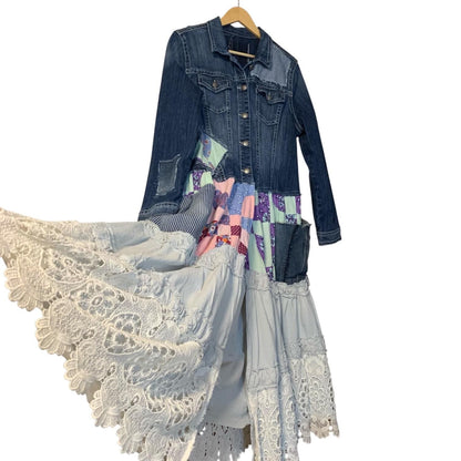 Upcycled Denim Quilt Duster Jacket by Dee Couture, photo 8
