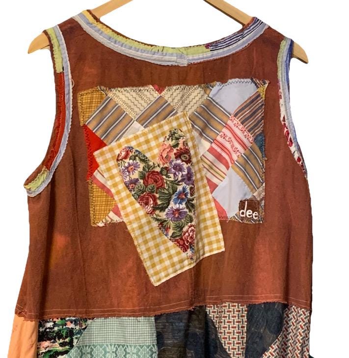 Upcycled Sleeveless Quilt Patchwork Dress by Dee Couture, photo 3