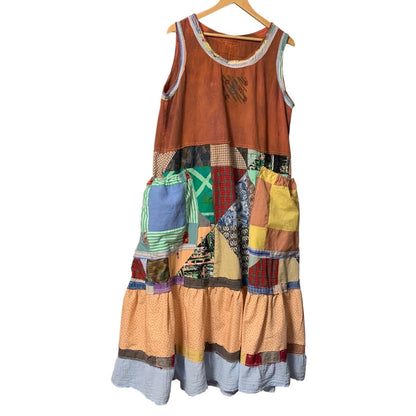 Upcycled Sleeveless Quilt Patchwork Dress by Dee Couture