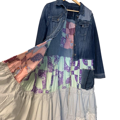 Upcycled Denim Quilt Duster Jacket by Dee Couture, photo 3