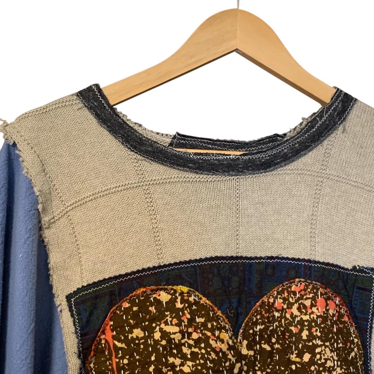 Upcycled Kantha Sweater Patchwork Poncho by Dee Couture, photo 5