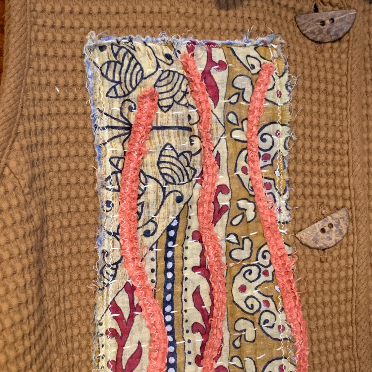 Upcycled Patchwork Duster Vest with Crochet Hem by Dee Couture, photo 10