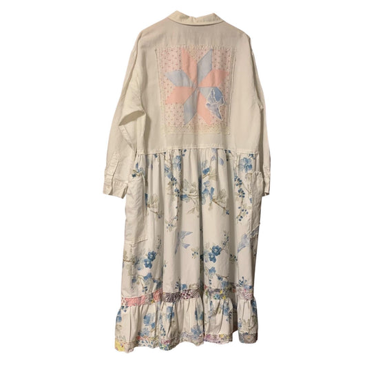Upcycled Patchwork Linen Prairie Dress by Dee Couture, photo 2