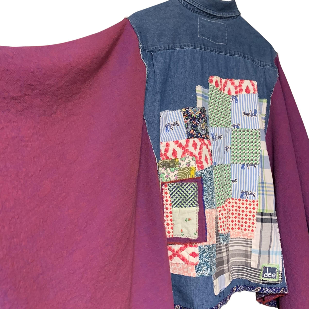 Upcycled Denim Quilt Patchwork Poncho by Dee Couture, photo 8