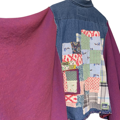 Upcycled Denim Quilt Patchwork Poncho by Dee Couture, photo 8