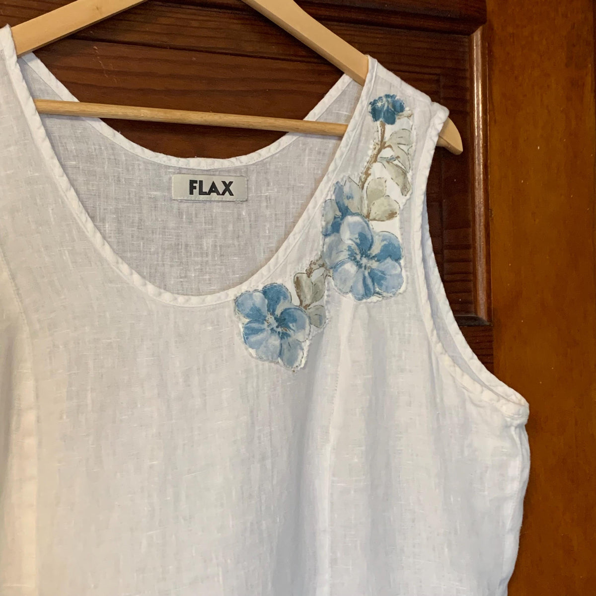 Upcycled Linen Lagenlook Dress, Bird Applique by Dee Couture, photo 13
