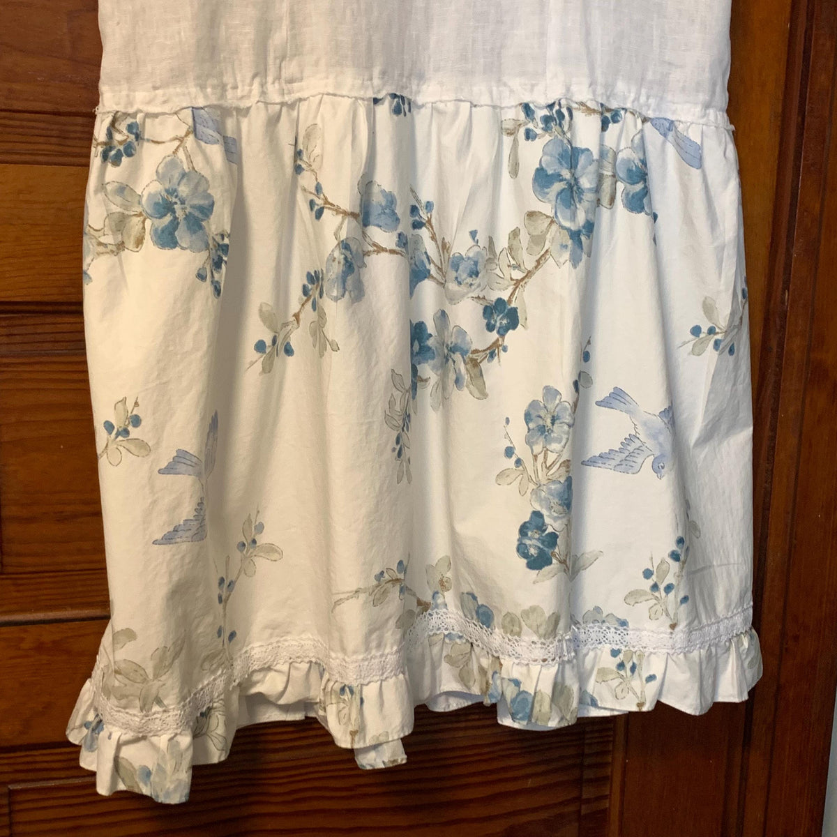Upcycled Linen Lagenlook Dress, Bird Applique by Dee Couture, photo 11