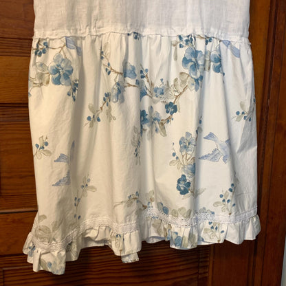 Upcycled Linen Lagenlook Dress, Bird Applique by Dee Couture, photo 11