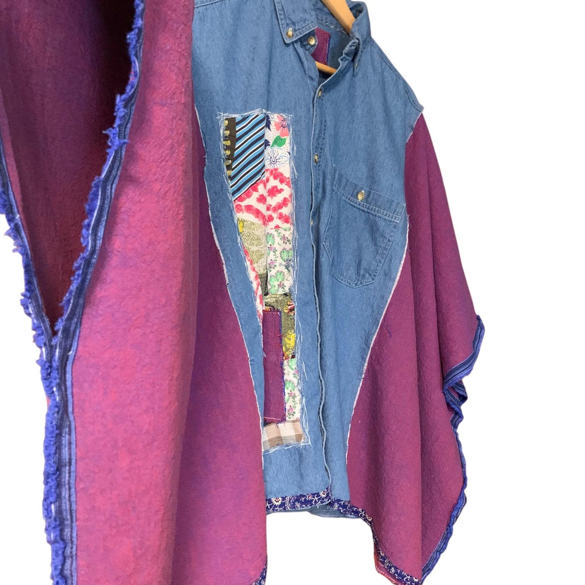 Upcycled Denim Quilt Patchwork Poncho by Dee Couture, photo 5