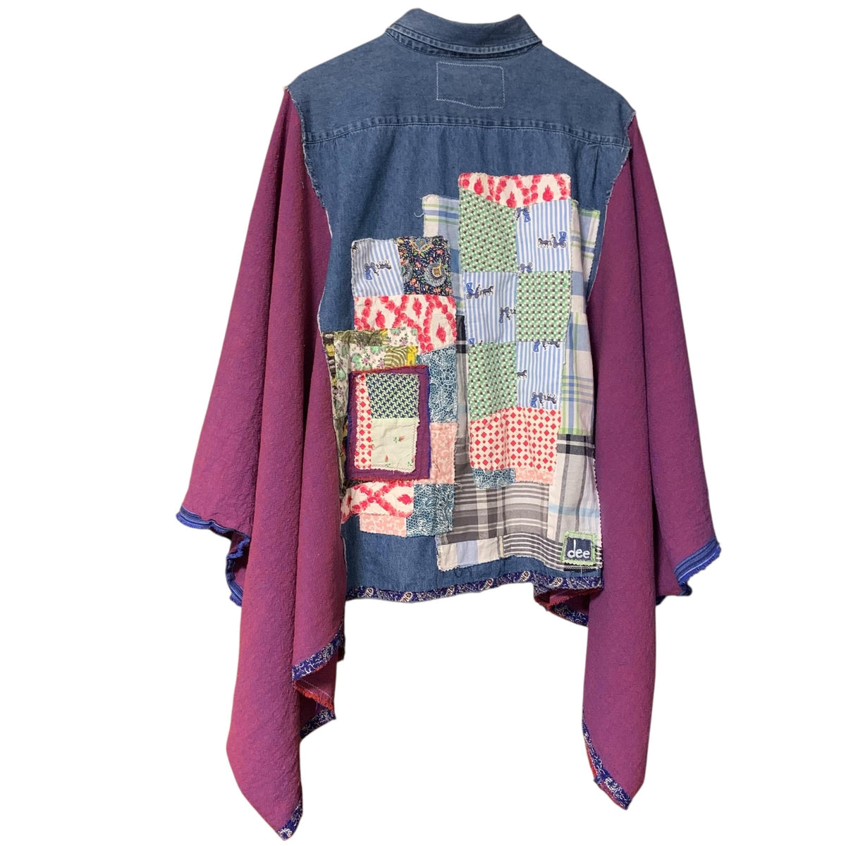 Upcycled Denim Quilt Patchwork Poncho by Dee Couture, photo 2