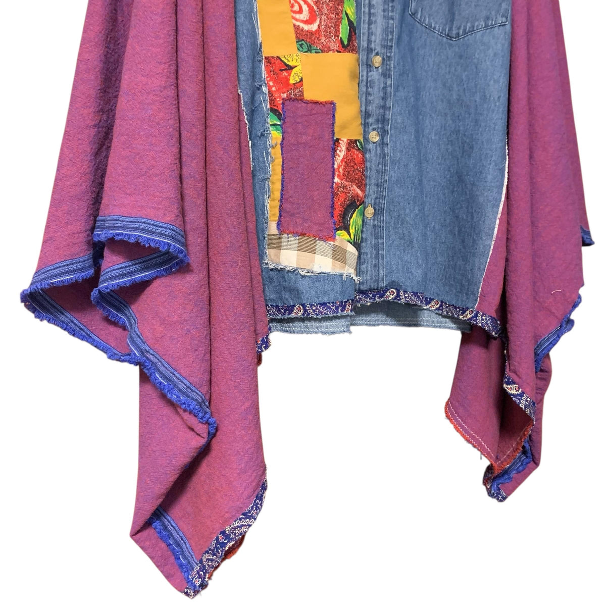 Upcycled Denim Quilt Patchwork Poncho by Dee Couture, photo 5