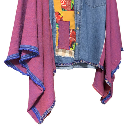 Upcycled Denim Quilt Patchwork Poncho by Dee Couture, photo 5