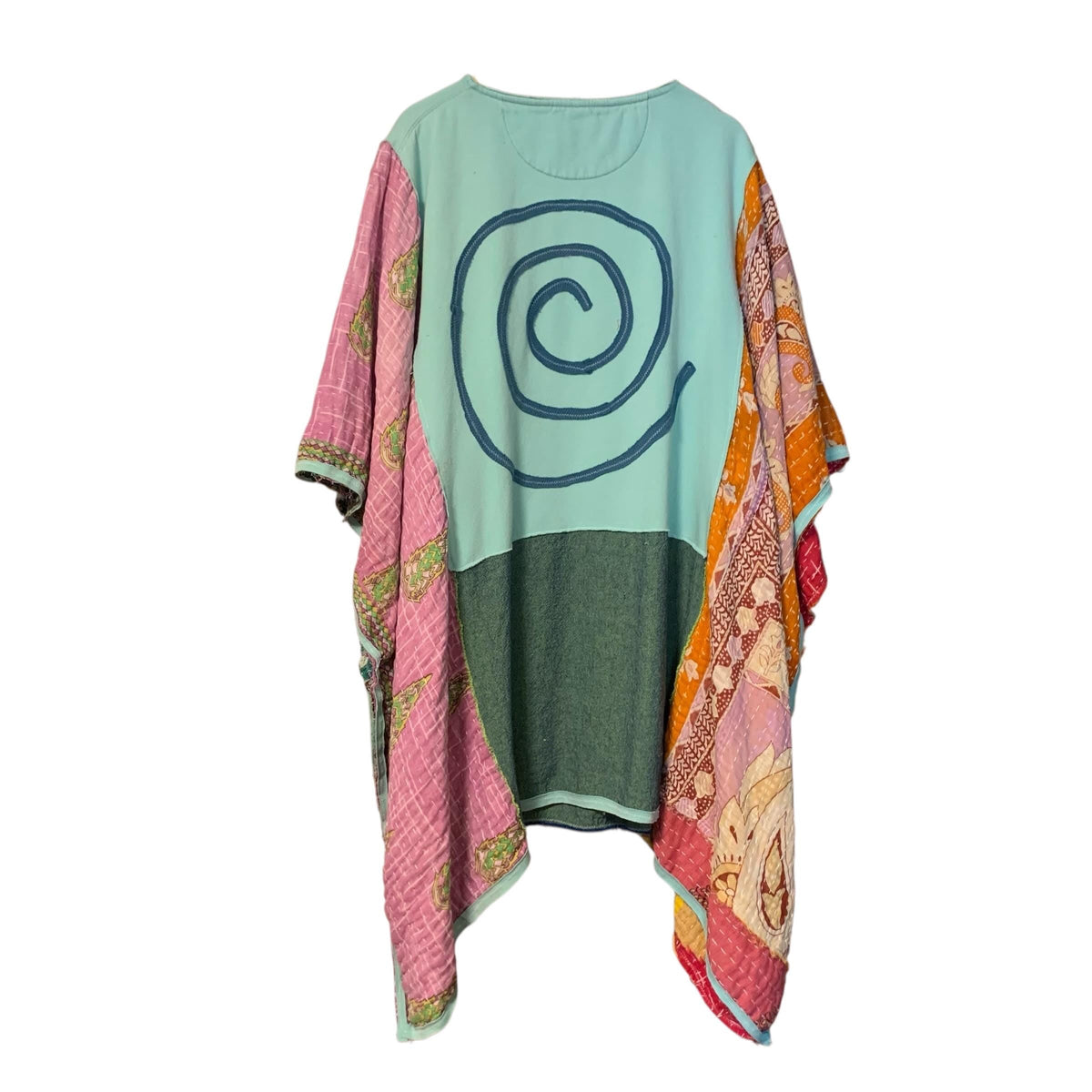 Upcycled Boho Poncho Gypsy Soul Plus Size with Kangaroo Pocket