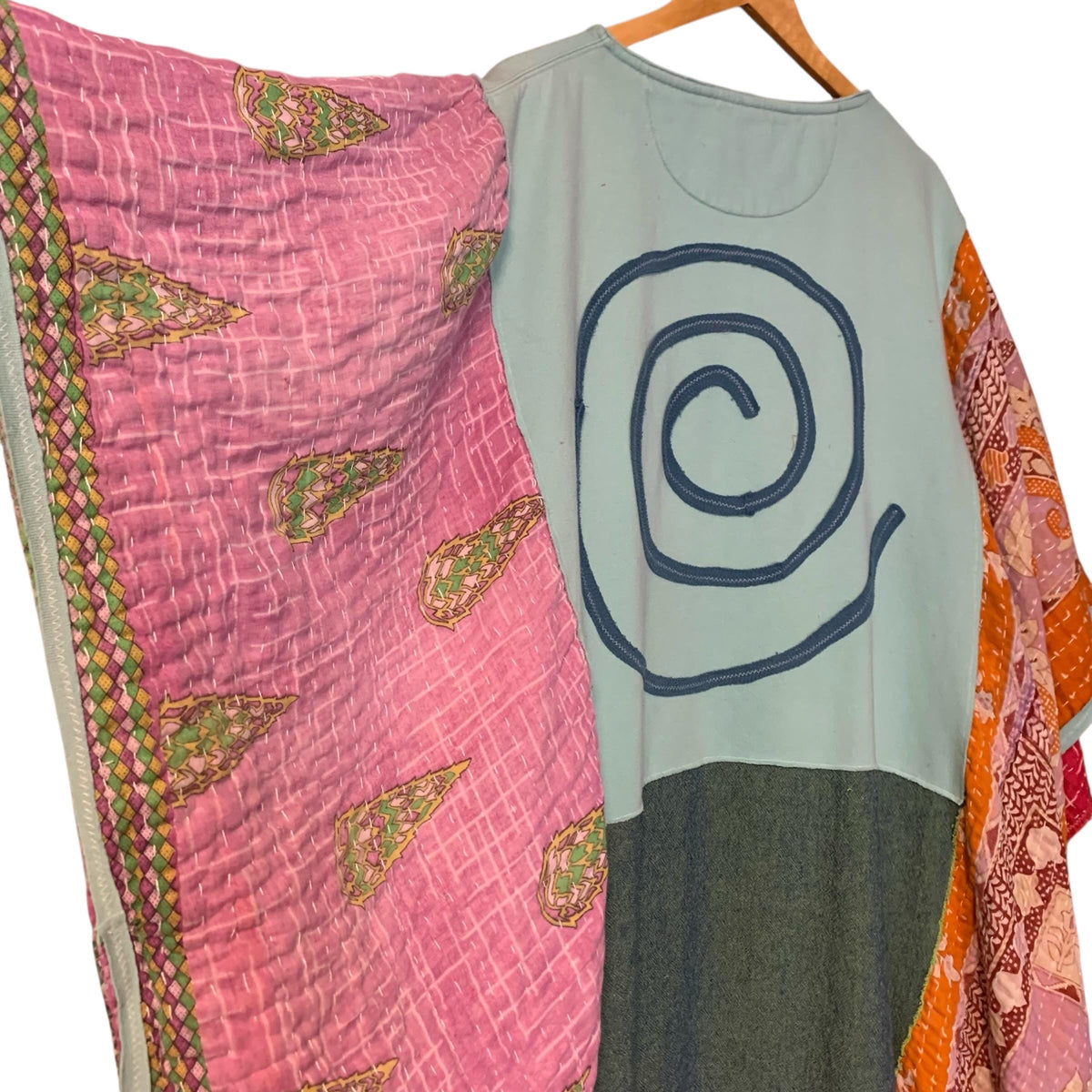Upcycled Boho Poncho Gypsy Soul Plus Size with Kangaroo Pocket