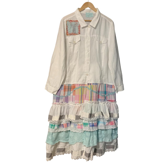 Upcycled Linen Ruffle Duster Jacket by Dee Couture, photo 2