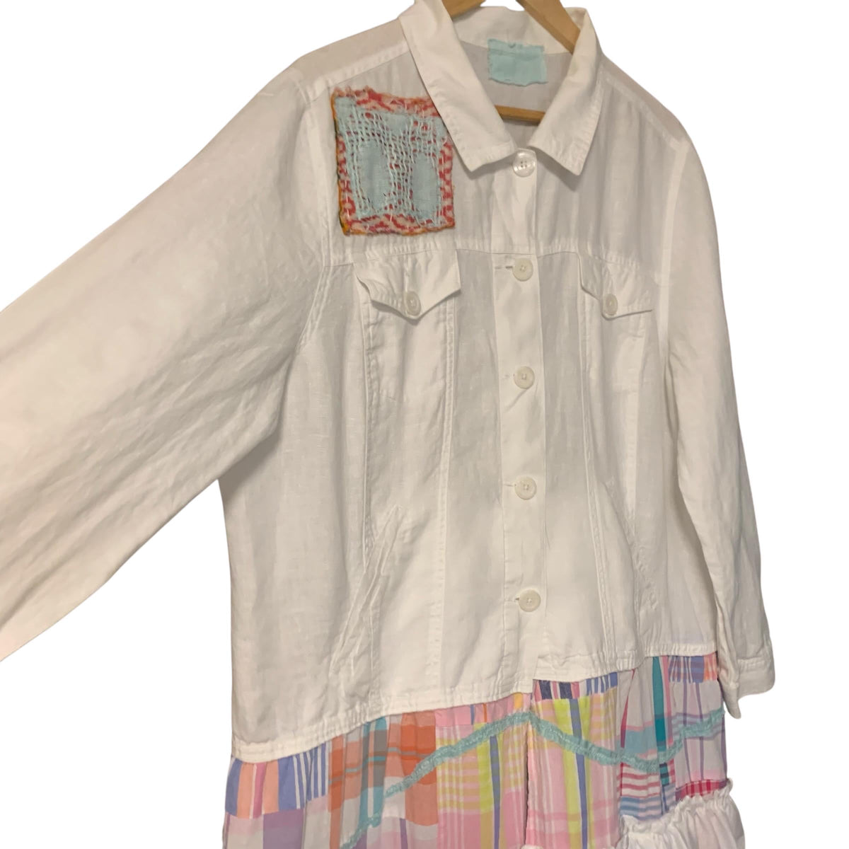 Upcycled Linen Ruffle Duster Jacket by Dee Couture, photo 3