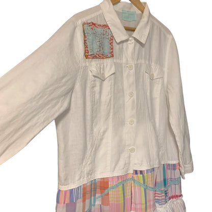 Upcycled Linen Ruffle Duster Jacket by Dee Couture, photo 3