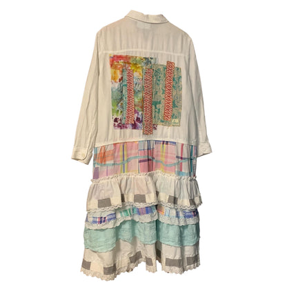 Upcycled Linen Ruffle Duster Jacket by Dee Couture
