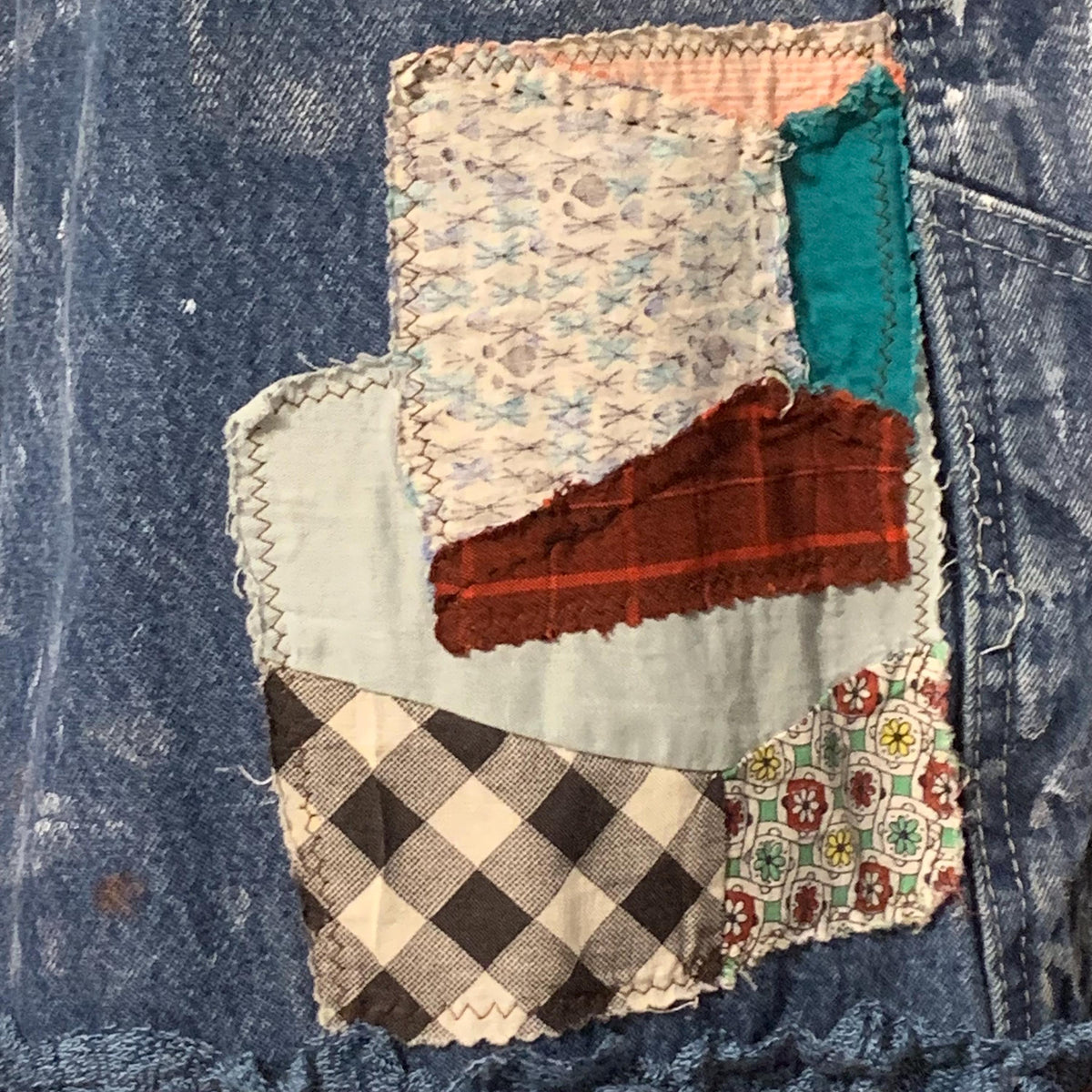 Hand Painted Denim Bib Overalls by Dee Couture, photo 15