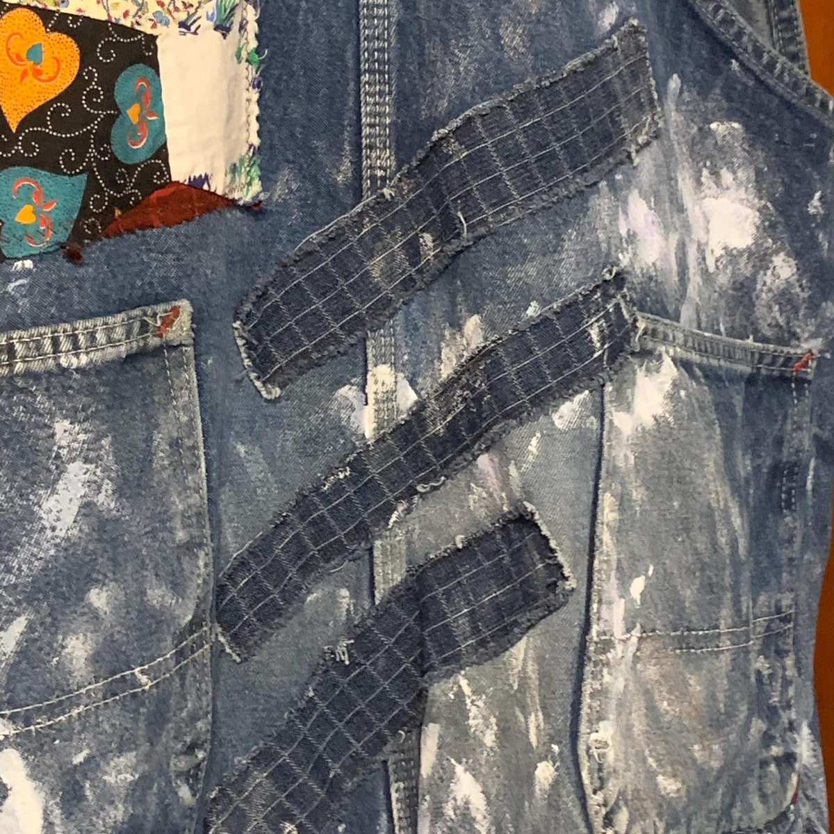 Hand Painted Denim Bib Overalls by Dee Couture, photo 12