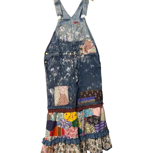 Hand Painted Denim Bib Overalls by Dee Couture, photo 2