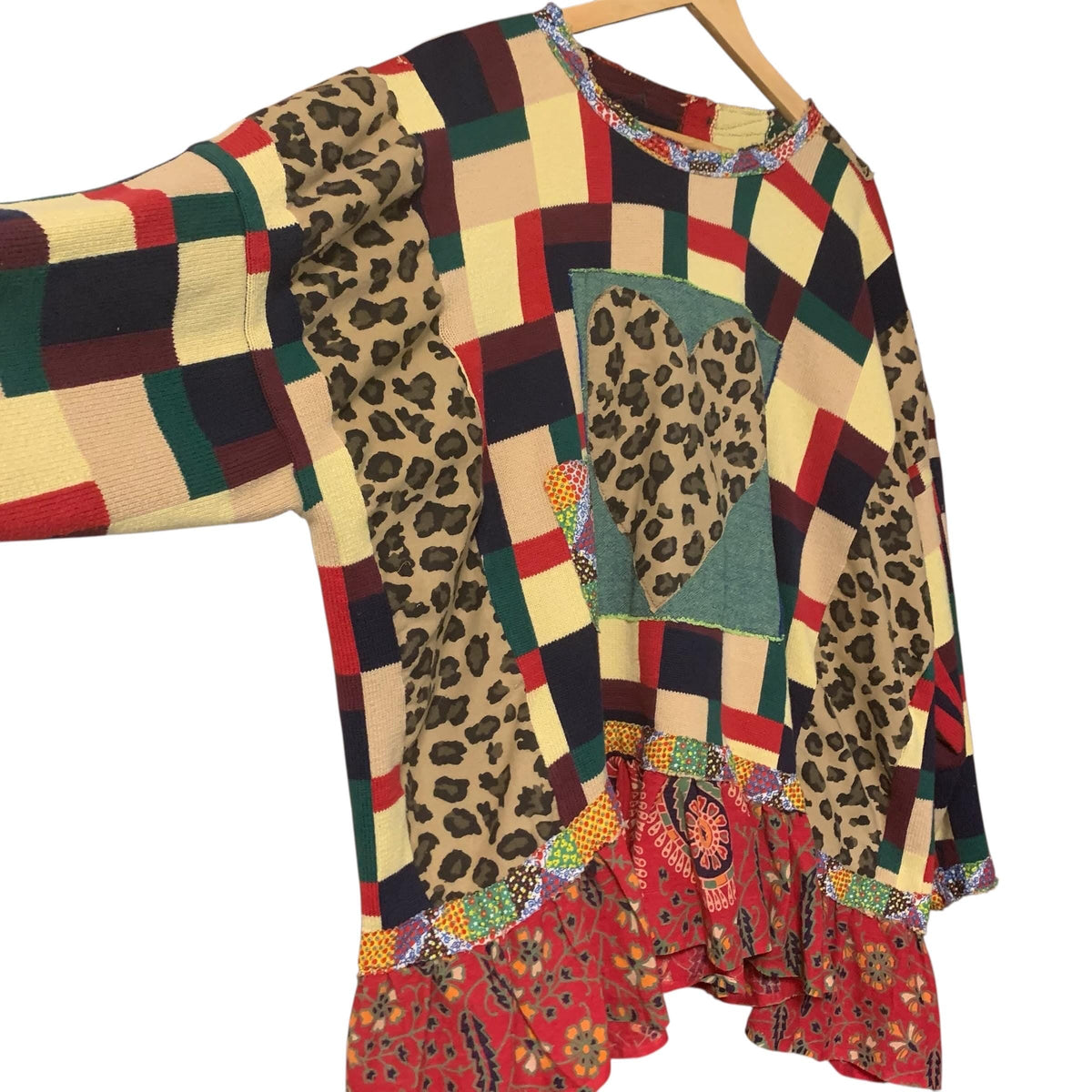 Upcycled Sweater Tunic 2X Plus Size Boho Gypsy Cowgirl
