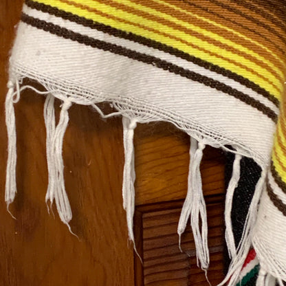 Upcycled Boho Poncho Serape Fringe Plus Size Gypsy Festival
