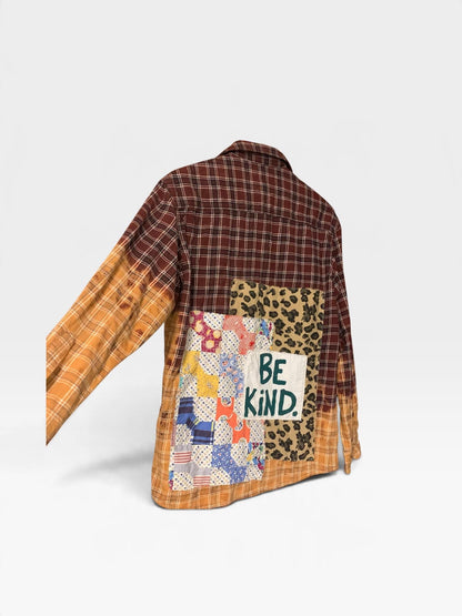 Be Kind Hand Painted Flannel Shacket by Dee Couture, photo 11