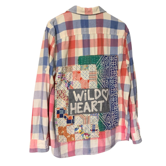 Wild Heart Hand Painted Flannel Shacket by Dee Couture