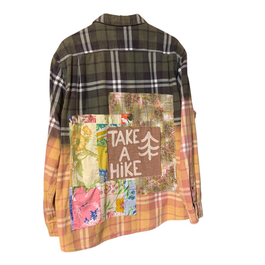 Take A Hike Hand Painted Flannel Shacket by Dee Couture